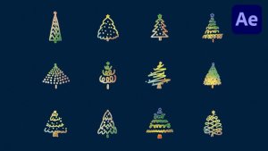 Videohive Hand Drawn Christmas Tree | AE Elements template preview