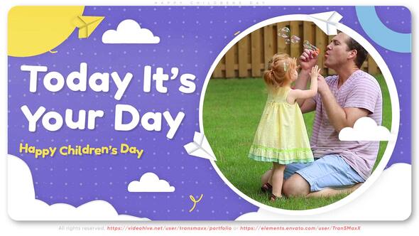 Videohive Happy Childrens Day Video Displays template preview