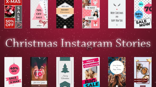 Christmas Instagram Stories Video Displays template preview