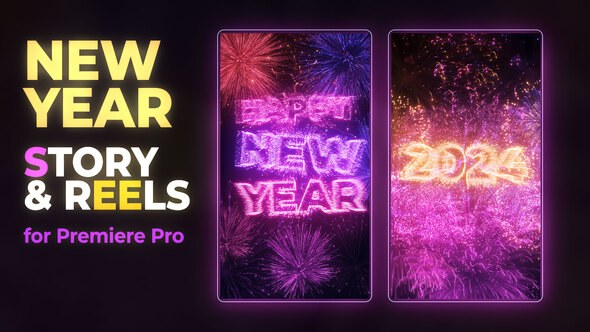 New Year Story Premiere Pro template preview