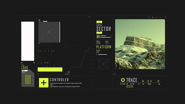 Videohive HUD Typography Visual Sync Infographics template preview