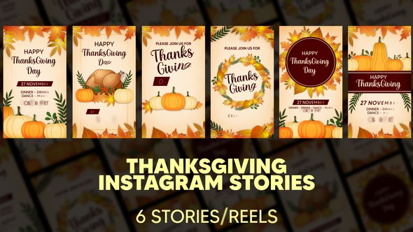 Videohive Thanksgiving Instagram Stories 60698954 Openers template preview