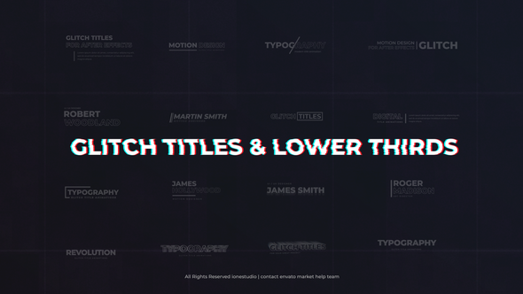 Modern Glitch Titles & Lower Thirds Video Displays template preview
