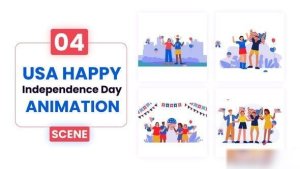 Videohive USA Happy Independence Day Scene Animation Elements template preview