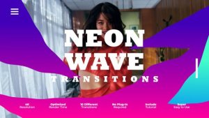 Videohive Neon Wave Transitions Elements template preview