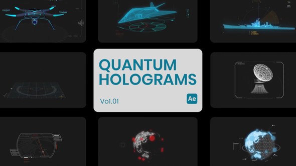 Videohive Quantum Holograms 01 for After Effects Elements template preview