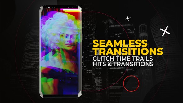 Videohive Vertical Glitch Time Trail Effects and Hits | After effects Elements template preview