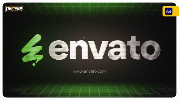Videohive Retro Grid Logo Reveal Logo Stings template preview