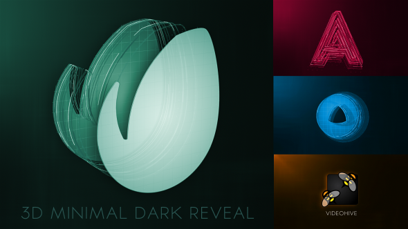 Videohive 3D Minimal Dark Logo Reveal Logo Stings template preview