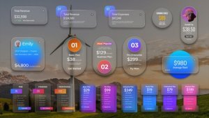 Videohive Finance Dashboard Pack вЂ” Glass & Solid Versions Logo Stings template preview