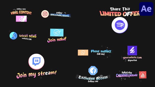 Videohive Xmas Social Media Lower Thirds for After Effects Elements template preview