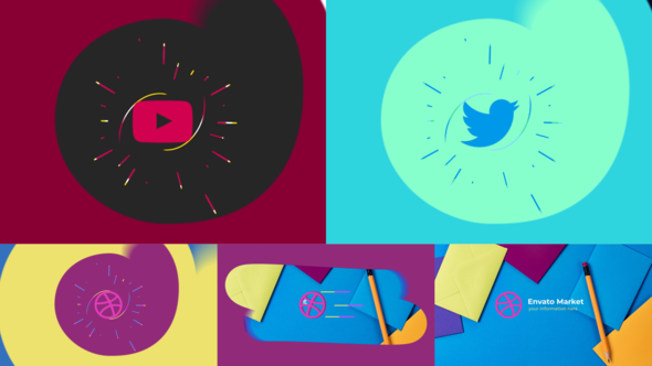 Videohive Flat Minimal Logo Reveal Logo Stings template preview