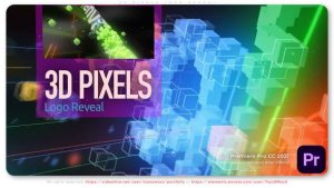 3D Pixels Logo Reveal Premiere Pro template preview