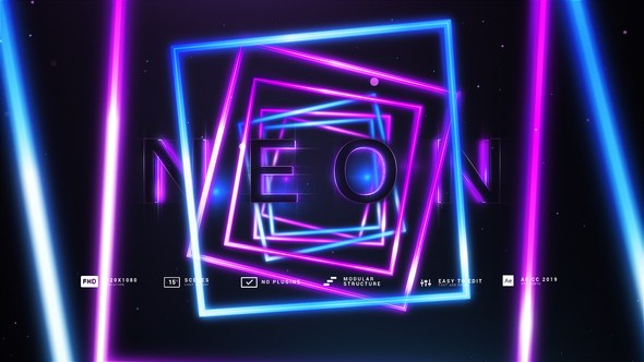 Neon Shape and Lines Titles Constractor Titles template preview