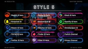 Videohive Neon Social Media Lower Thirds 28410832 Video Displays template preview
