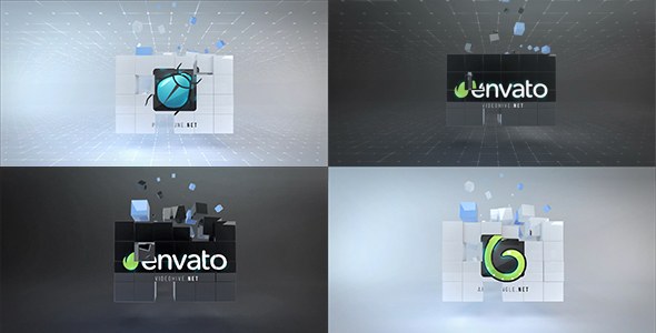 Corporate Cubes Logo Reveal Video Displays template preview