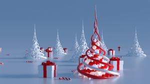 Abstract Christmas Trees (2 in 1) Video Displays template preview