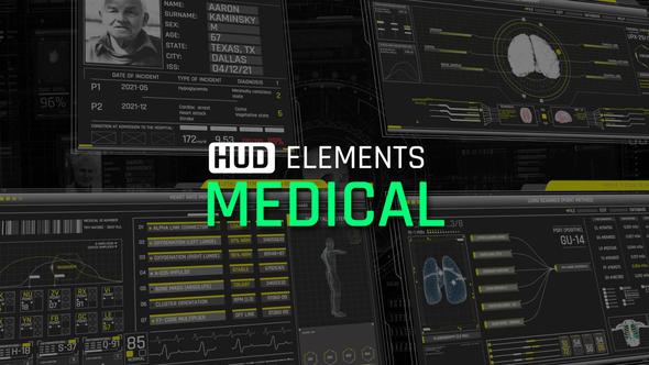 Videohive HUD Elements Medical Elements template preview