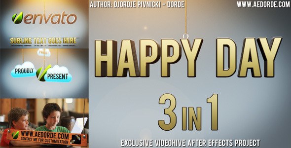 Videohive Happy Day - 3in1 Video Displays template preview