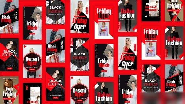Videohive Black Friday Fashion Instagram Story Pack Openers template preview