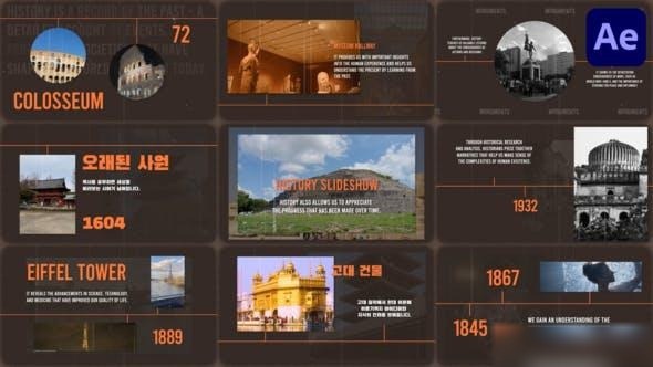 Videohive History Slideshow for After Effects 49635462 Openers template preview