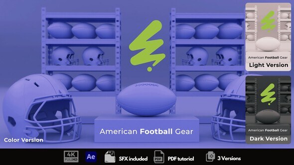 Videohive American Football Gear Logo Stings template preview