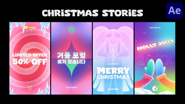 Videohive Christmas Typography Stories | After Effects Openers template preview