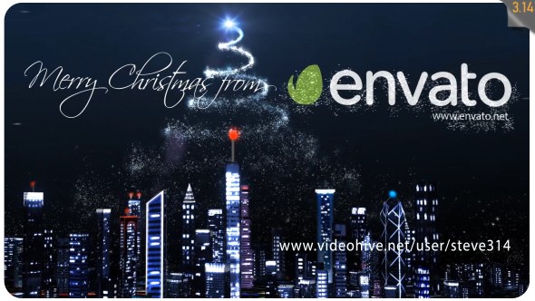 Videohive Christmas Over the City Logo Stings template preview