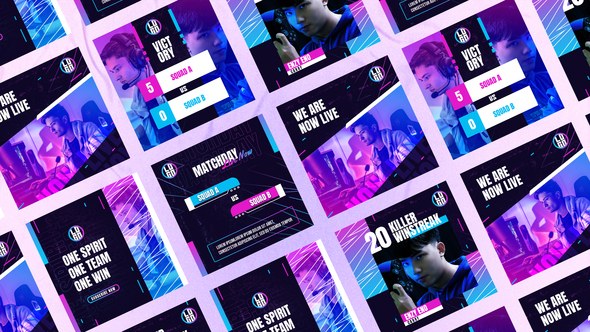 Videohive Kombat E-sport Instagram Posts Product Promo template preview