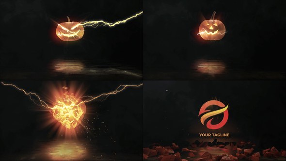 Videohive Halloween Pumpkins Explosion Logo Reveal Logo Stings template preview