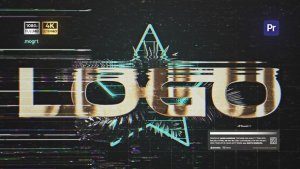 VHS Synthwave Logo Reveal Premiere Pro template preview