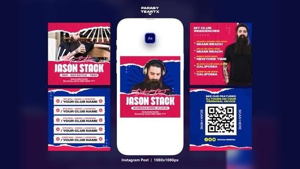 Videohive DJ Tour Instagram Post Openers template preview