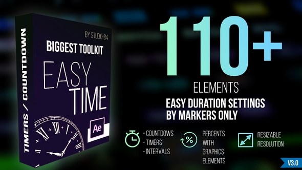Videohive Countdown Timer toolkit "Easy Time" Elements template preview