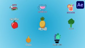 Videohive Looped Fresh Food Icons And Title Pack for After Effects Titles template preview