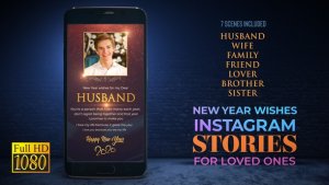 New Year wishes for Loved Ones I Instagram Stories Video Displays template preview
