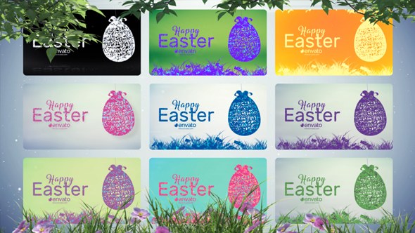 Videohive Flat Easter Egg Ident Logo Stings template preview