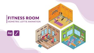 Videohive Fitness Room Isometric Animation | After Effects Elements template preview