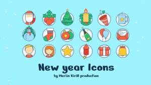 Videohive New Year Icons Infographics template preview