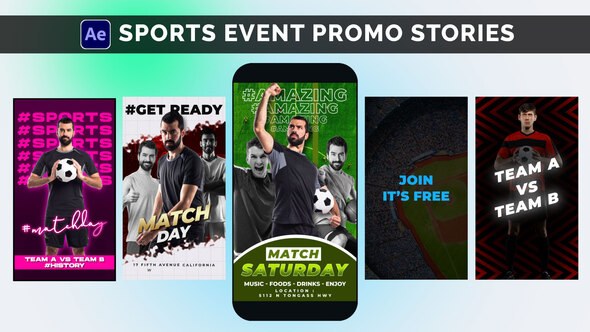 Videohive Sports Event Promo Stories Broadcast-packages template preview