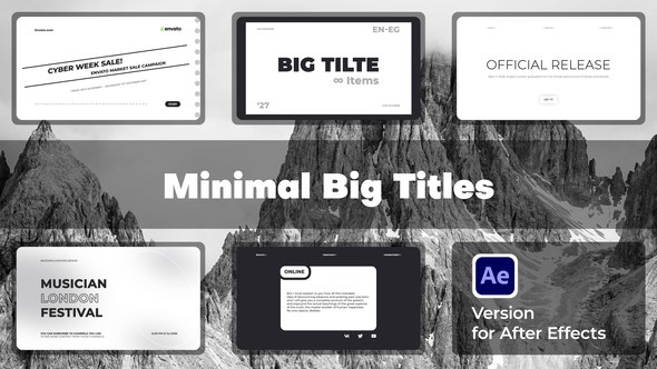 Videohive Minimal Big Titles 59735198 Titles template preview