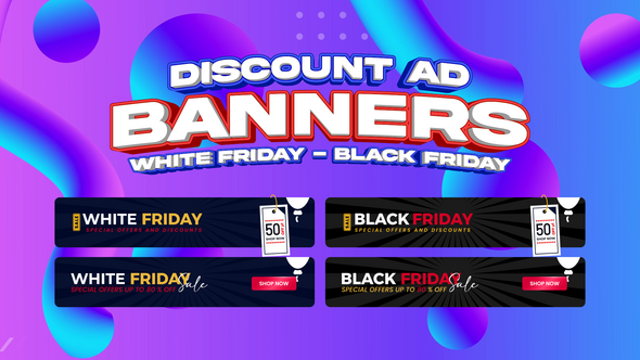 Videohive White Friday & Black Friday Banner Titles template preview