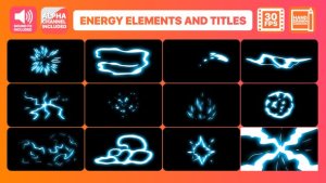 Energy Elements And Titles Video Displays template preview
