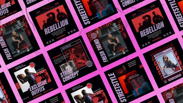 Videohive Funk Streetwear Fashion Instagram Posts Product Promo template preview
