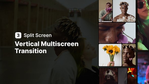 Videohive Vertical Multiscreen Transition - 3 Split Screen Elements template preview
