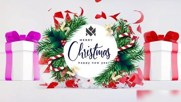 Videohive Christmas Gift Box Reveal Logo Stings template preview