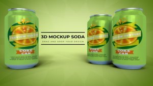 Videohive 3D Mockup Soda Can Product Promo template preview