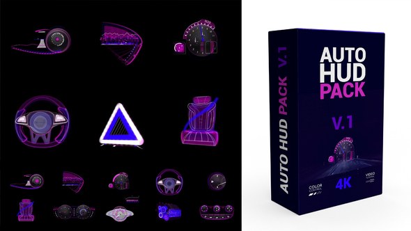 Videohive AUTO HUD Pack V.1 Elements template preview