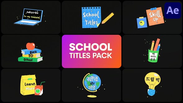 Videohive School Titles Pack for After Effects Titles template preview