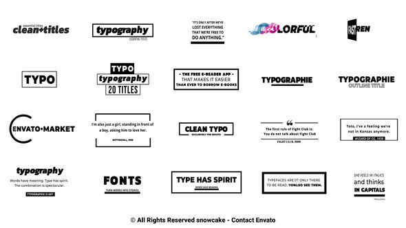 Videohive 20 Clean Minimal Titles Titles template preview