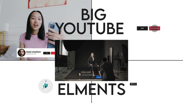 Videohive Youtube Big Elements Broadcast-packages template preview